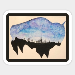 Buffalo in the Night Sky Sticker